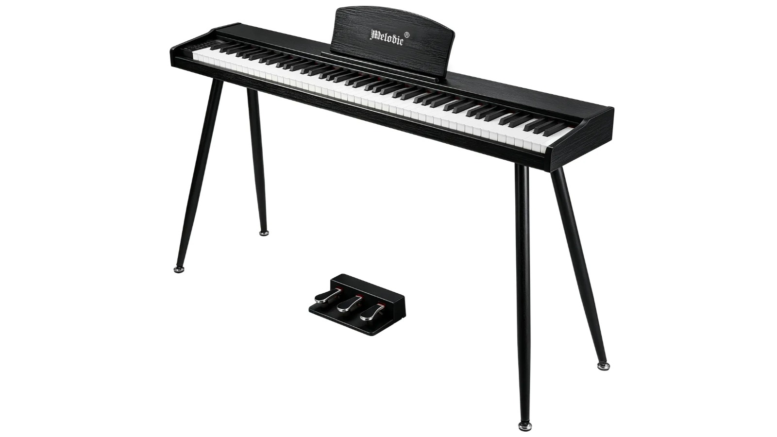 Melodic 88-Key Full Size Digital Piano with Stand and 3 Pedal