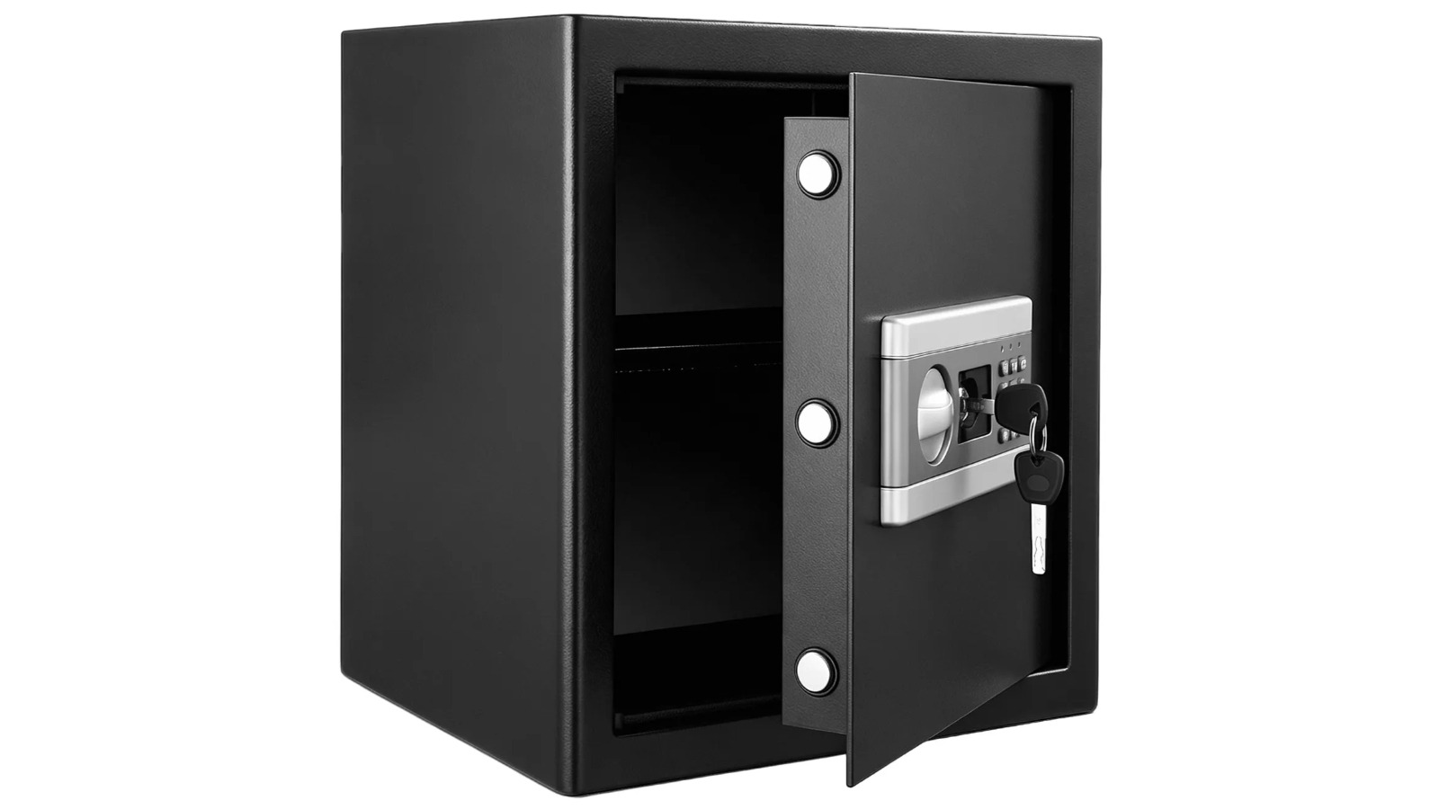 Steel Security Safe Lock Box with Electronic Keypad and Storage Shelf - 38L 