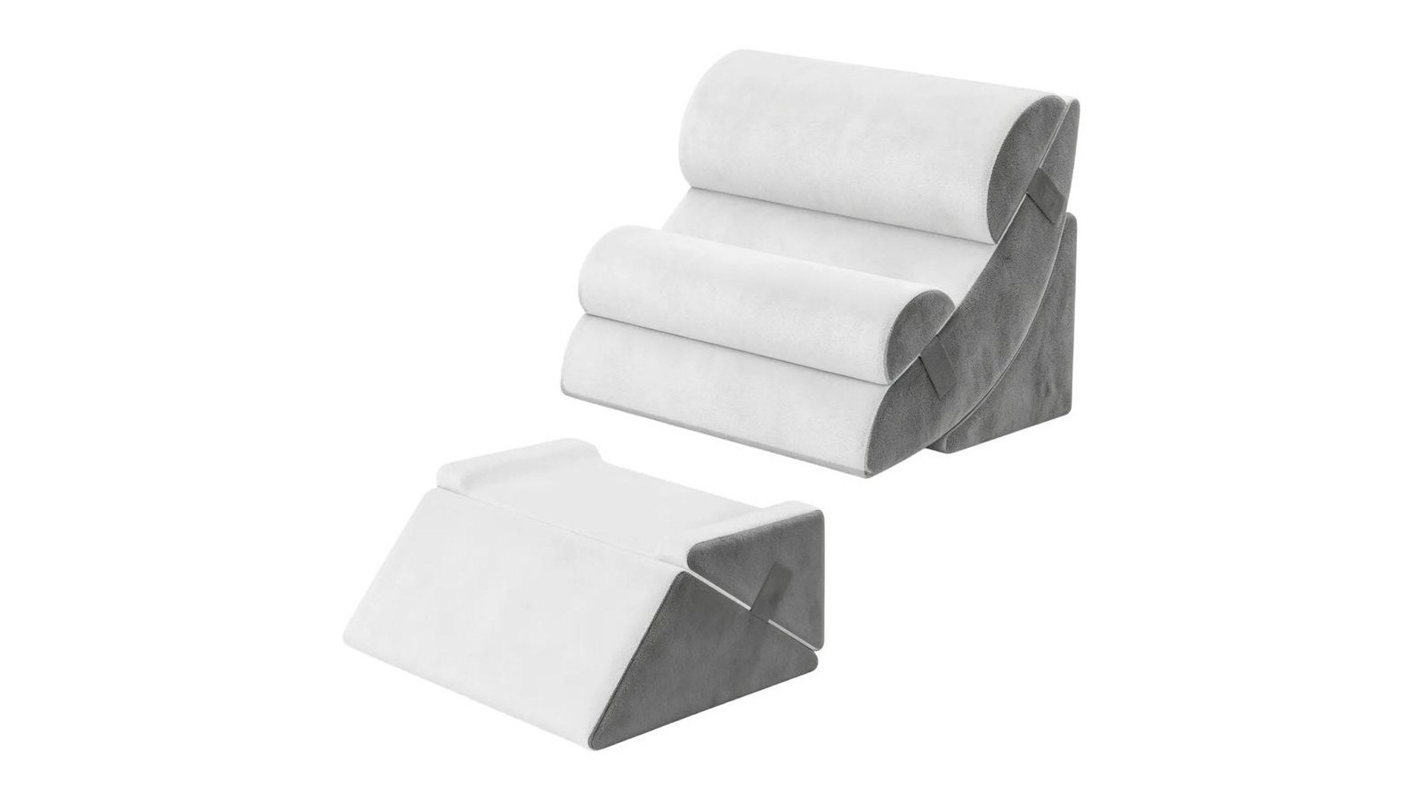 Luxdream Set of 6 Bed Wedge Pillow - White/Grey