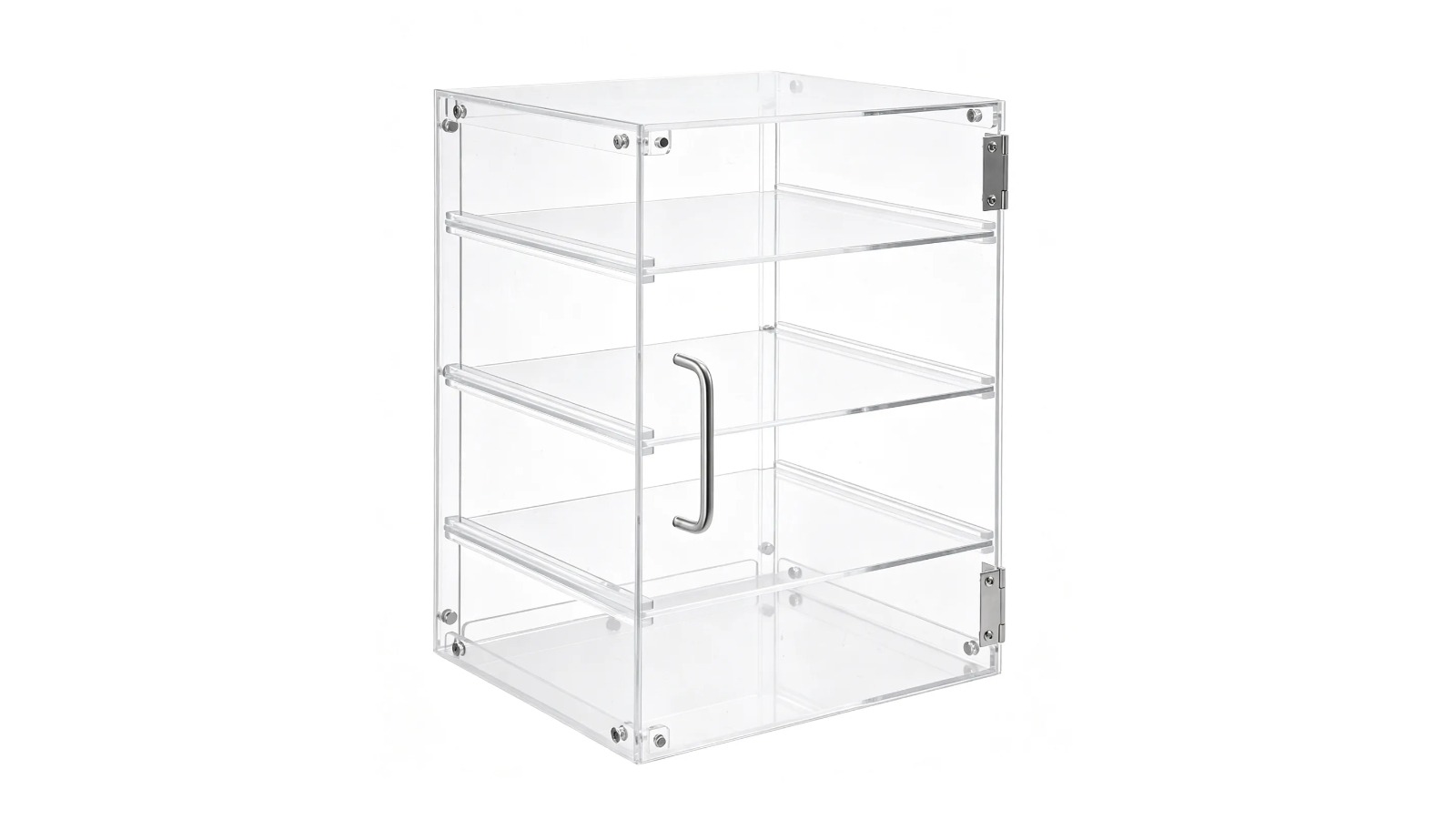 4-Tier Countertop Acrylic Clear Food Display Cabinet
