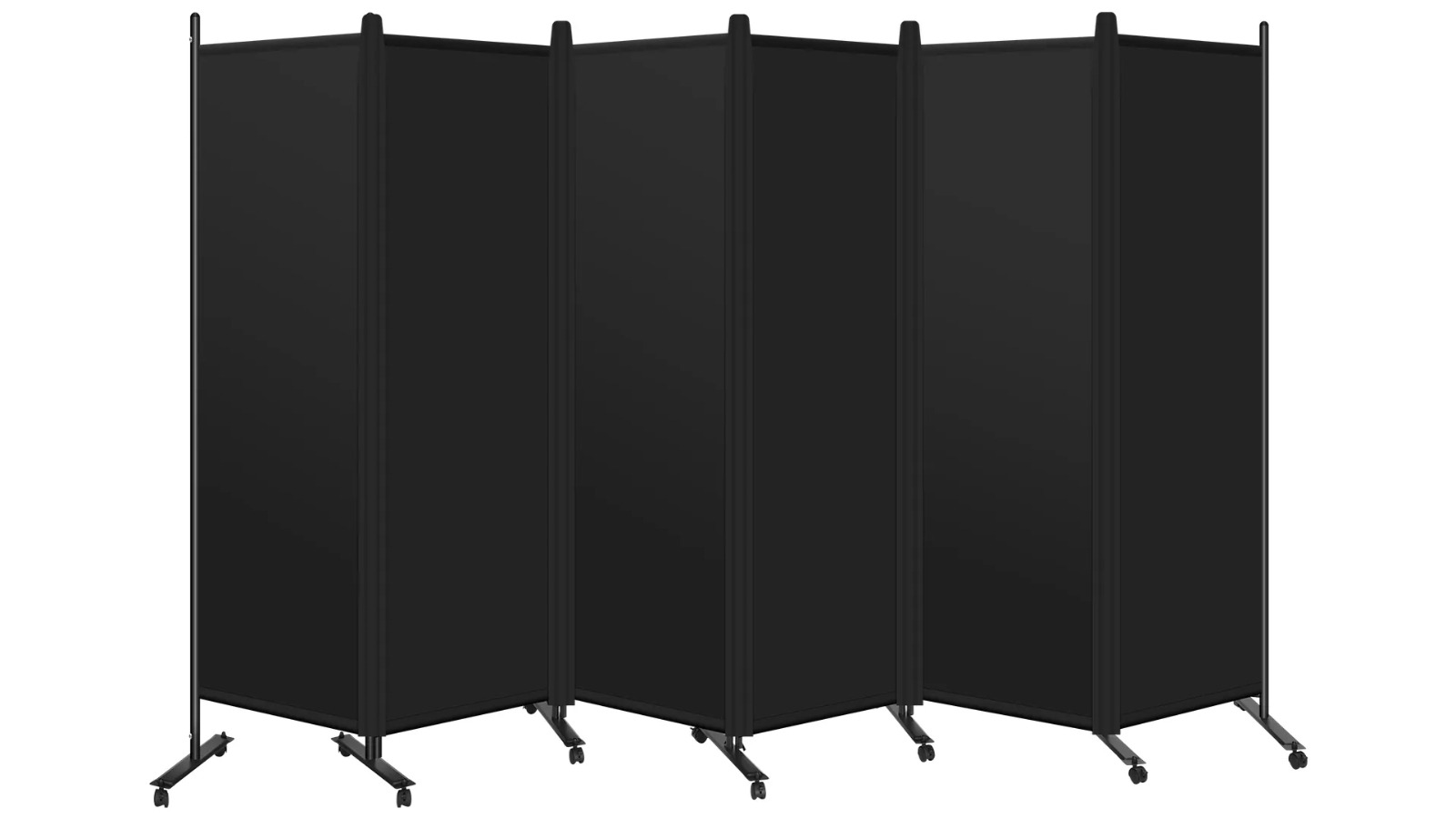 Folding Privacy Screen Room Divider with Wheel and 6-Panel