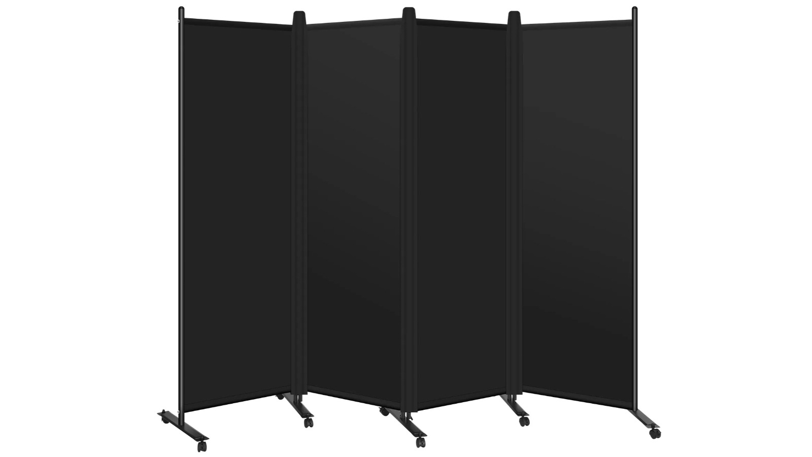 4-Panel Portable Room Divider with Lockable Wheel