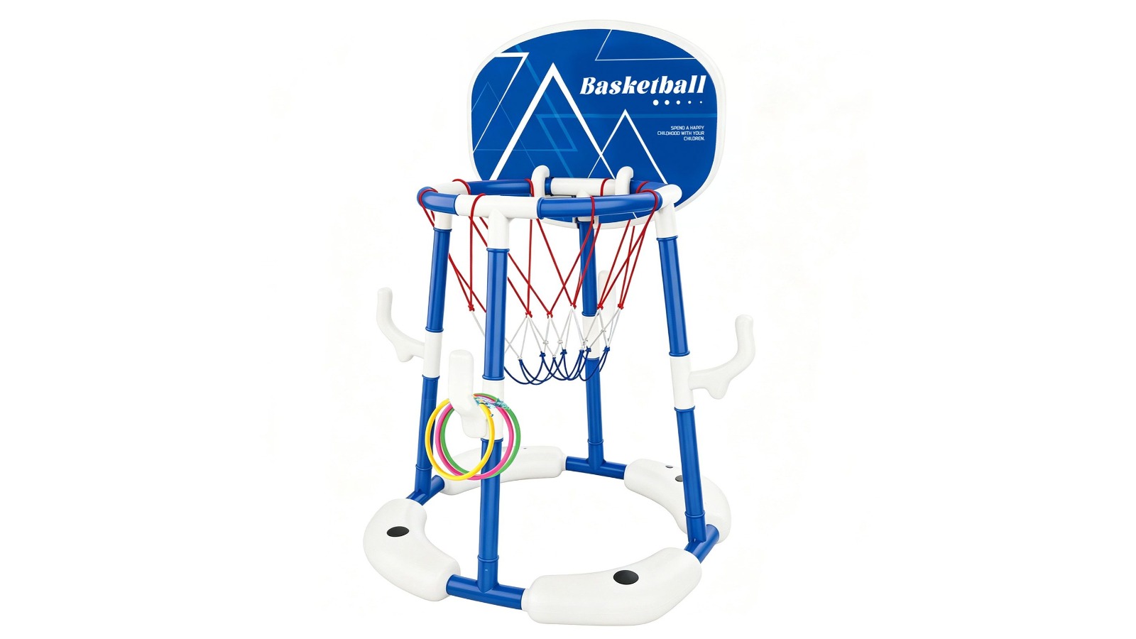 2-in-1 Pool Basketball Hoop Floating Stand Set