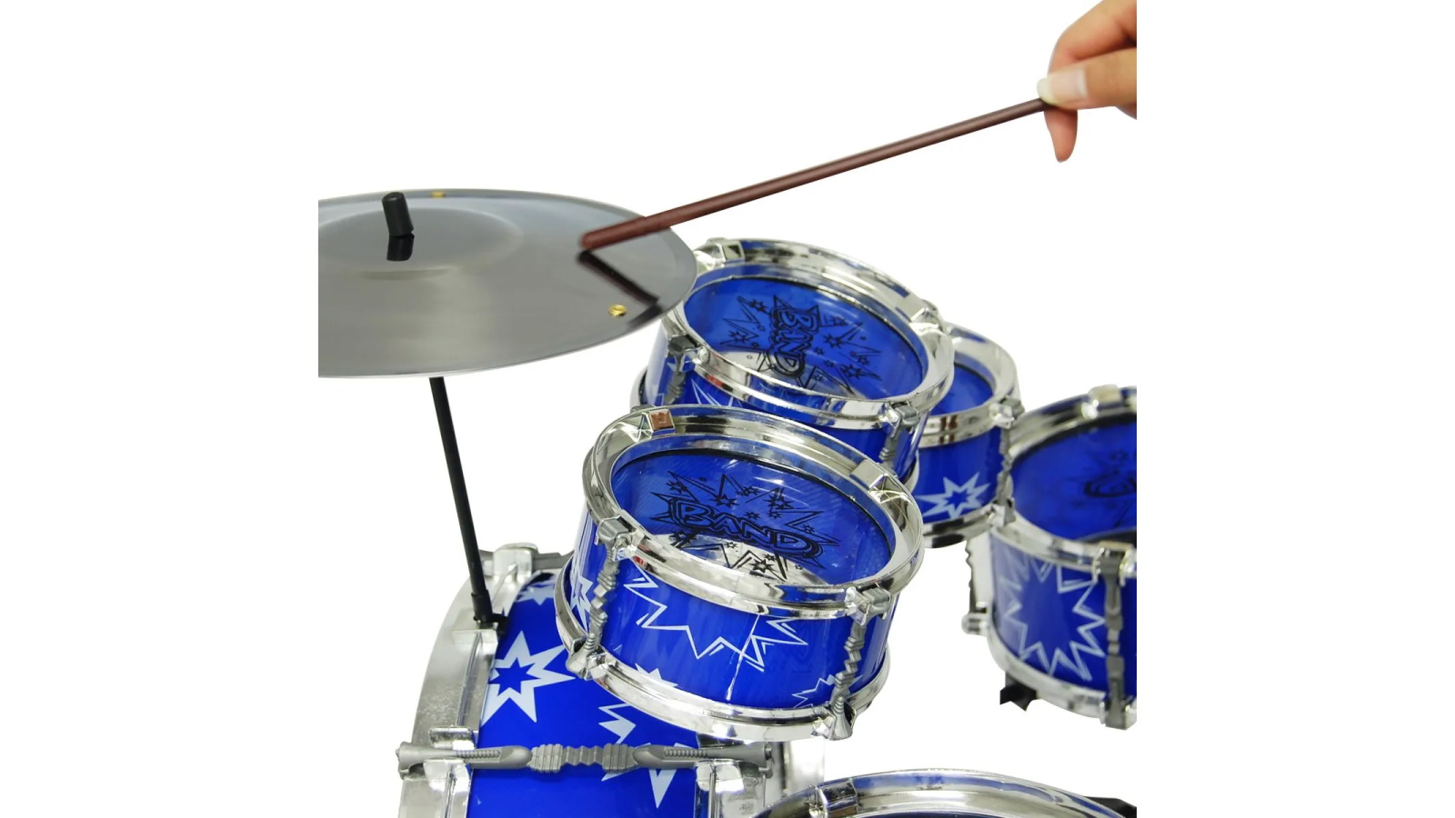 9-Piece Kids Jazz Drum Play Set Blue Harvey Norman