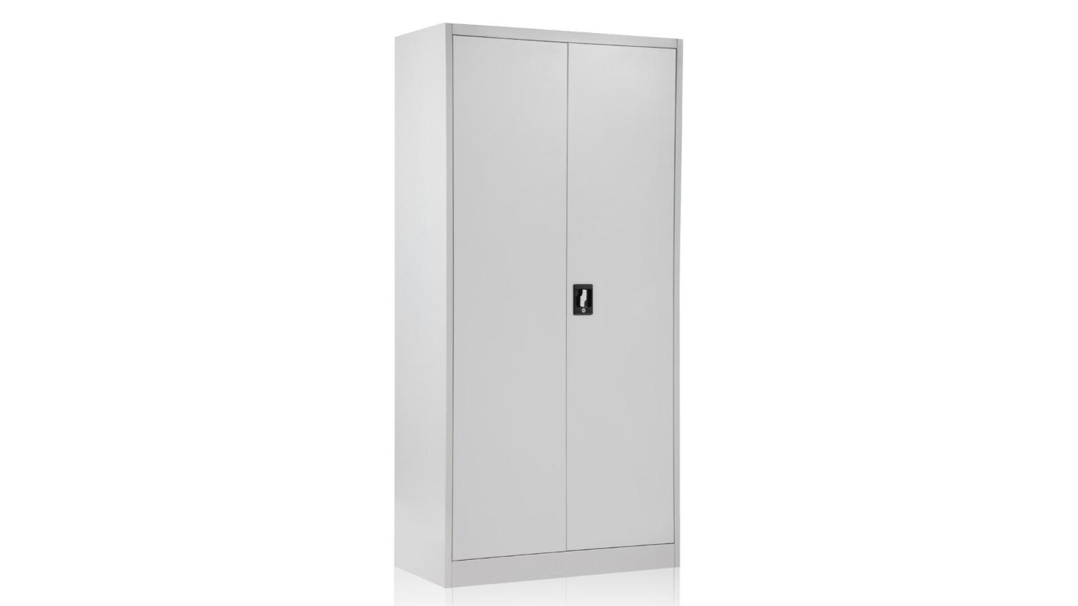 Office 2-Door 180cm File Locker Steel Storage Cabinet - Grey/White 