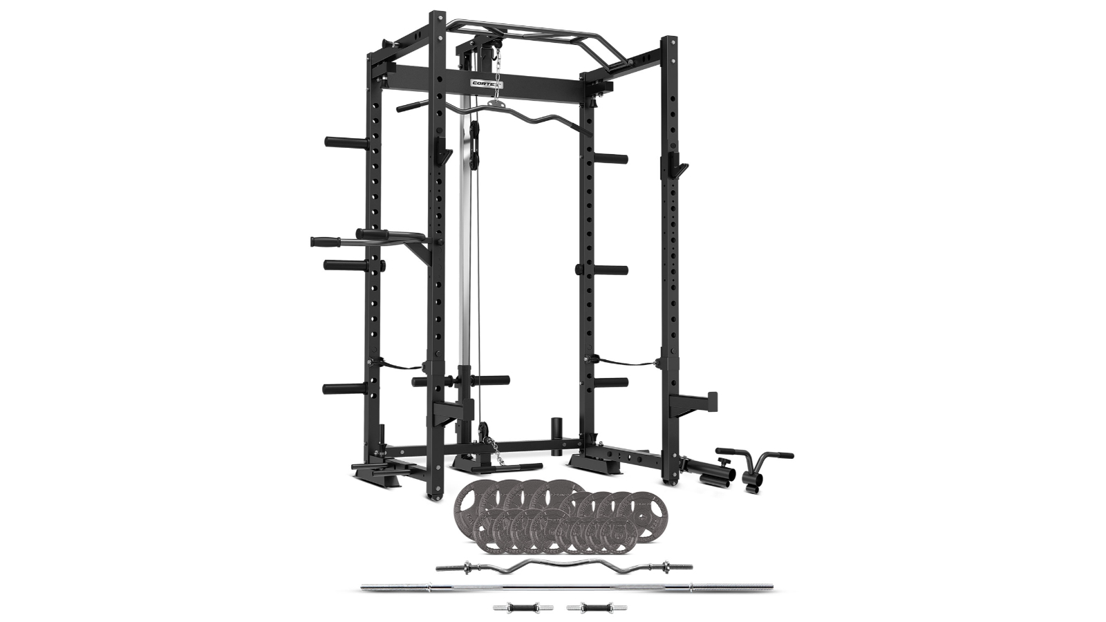 Cortex Pr-4 Foldable Squat and Power Rack + 90Kg Standard Tri-Grip Weight and Barbell Package