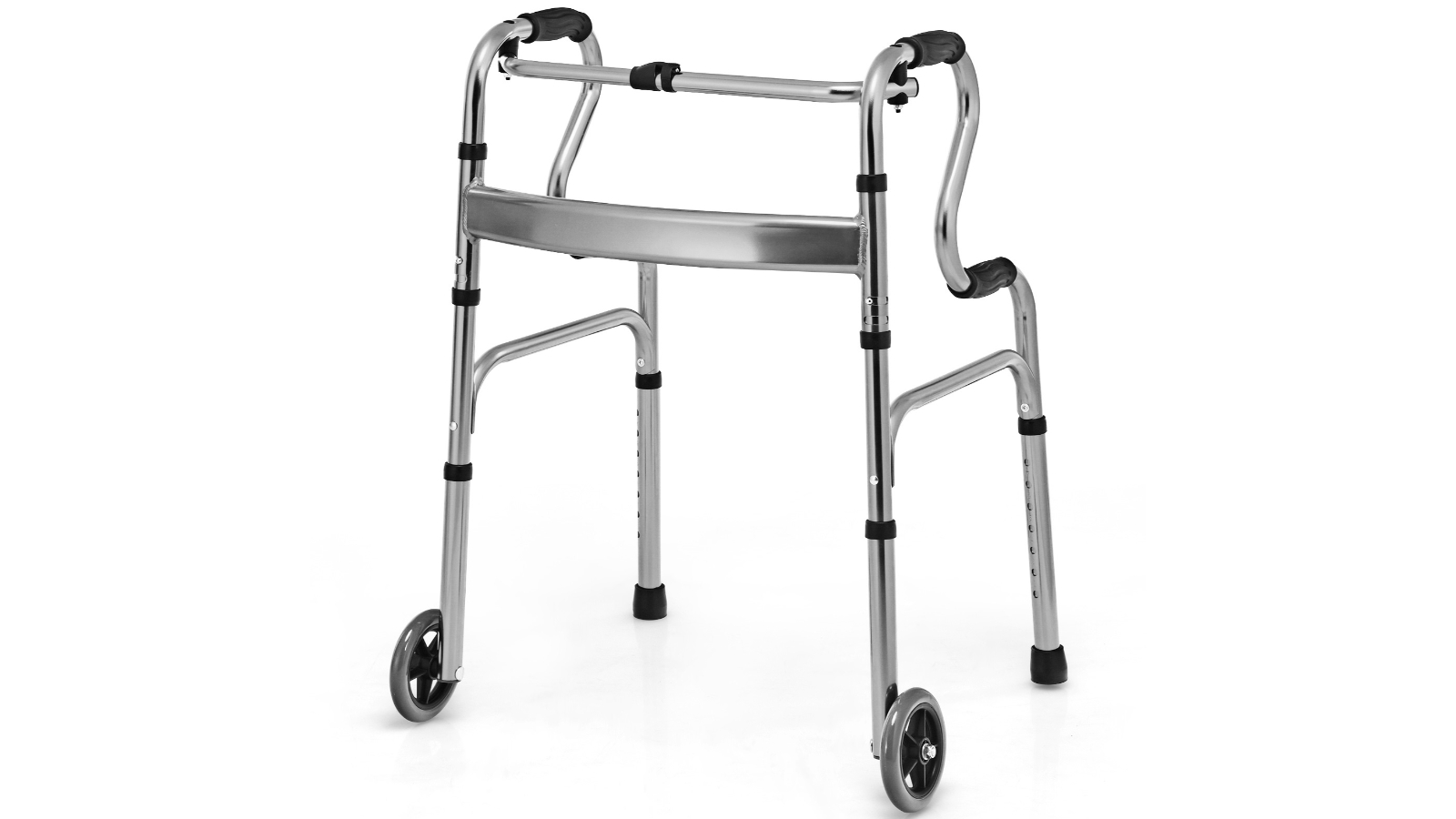 Costway Foldable Adjustable Height Heavy Duty Frame Walker with Wheels