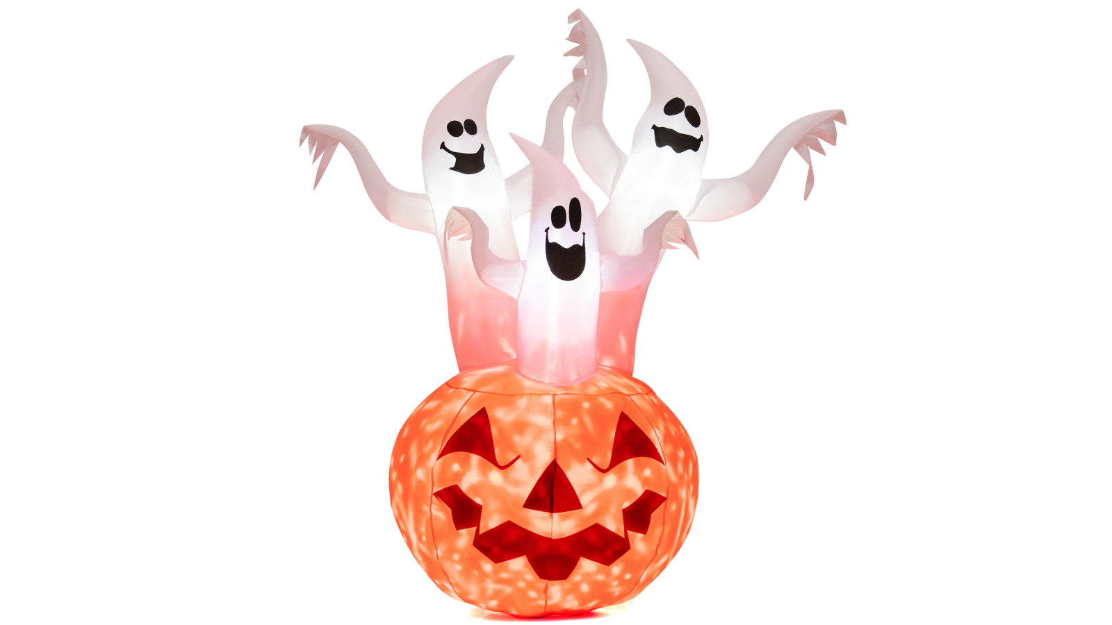 Costway 182cm Halloween Inflatables Scary Pumpkin and Ghost with Lights