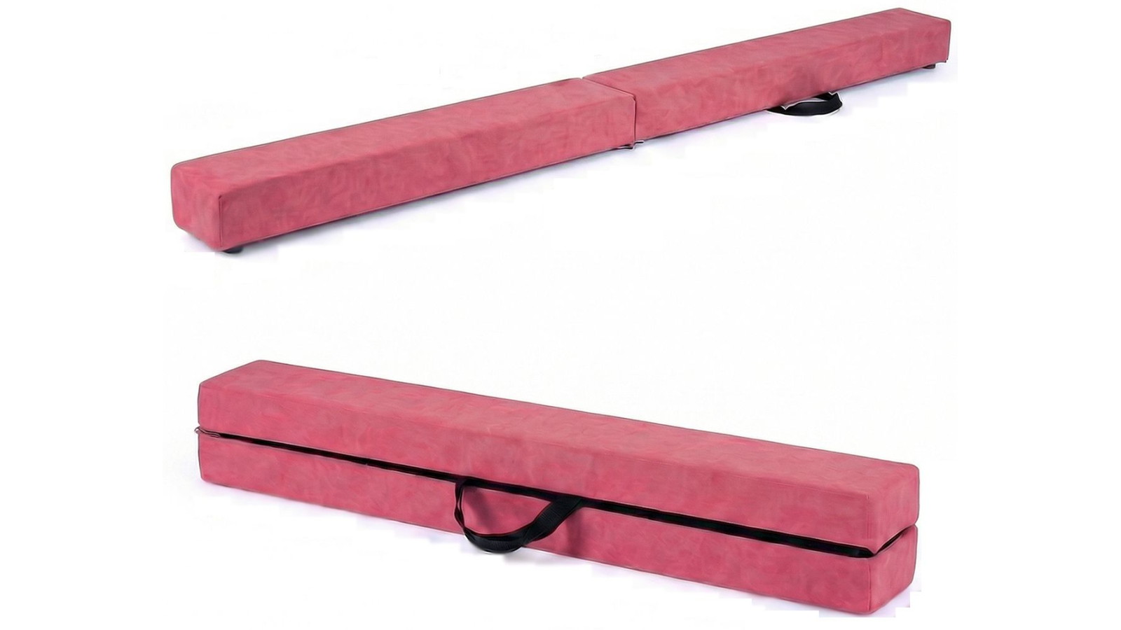 Costway 2.1m Folding Balance Beam Portable Gymnastic Training Equipment - Rose Red