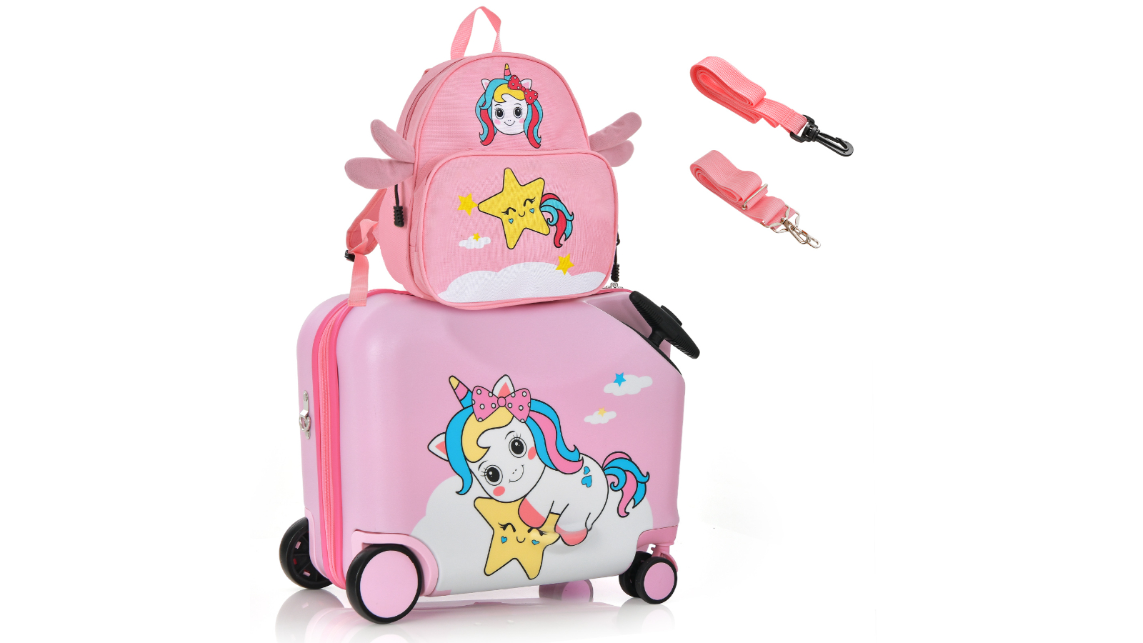 Costway 2 Piece Ride-on Luggage and Backpack