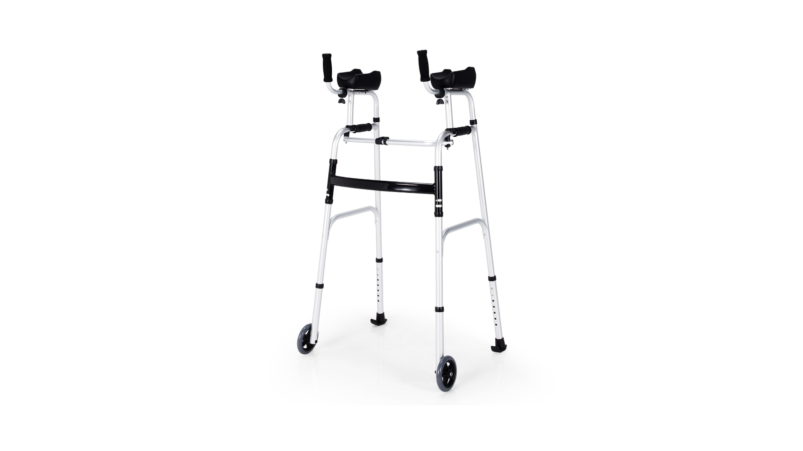 Costway Adjustable Mobility Walker Aid Foldable Walking Frame Rollator