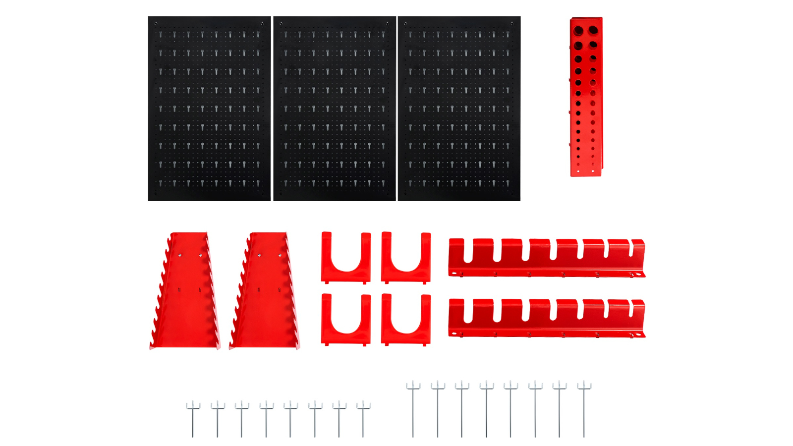 Costway 28 Piece Metal Toolboard Wall Organizer Kit with 3 Pegboards and 25 Accessories