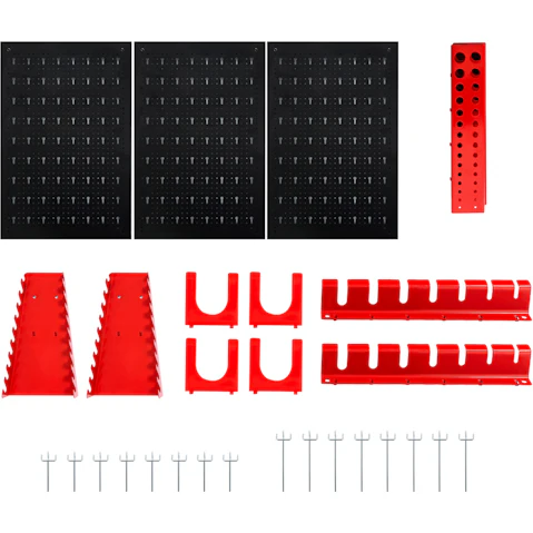Costway 28 Piece Metal Toolboard Wall Organizer Kit with 3 Pegboards and 25 Accessories