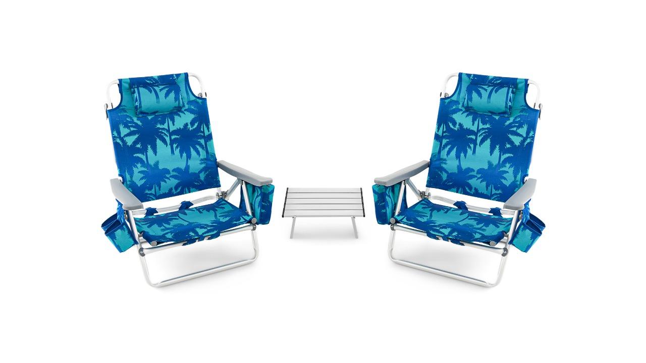 Costway Pack of 2 5-Position Aluminium Outdoor Reclining Chair