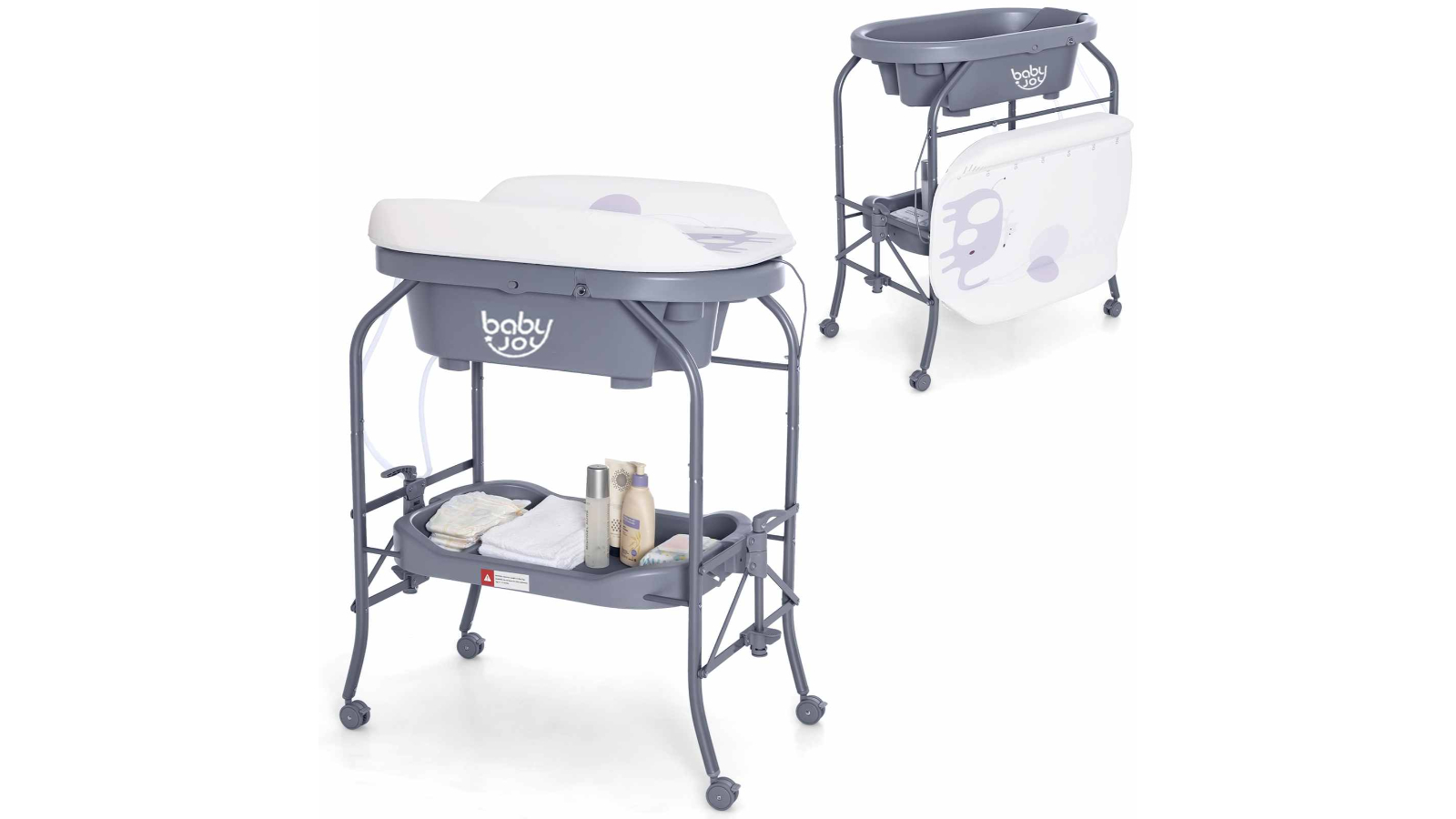 Costway Foldable Changing Table with Bathtub