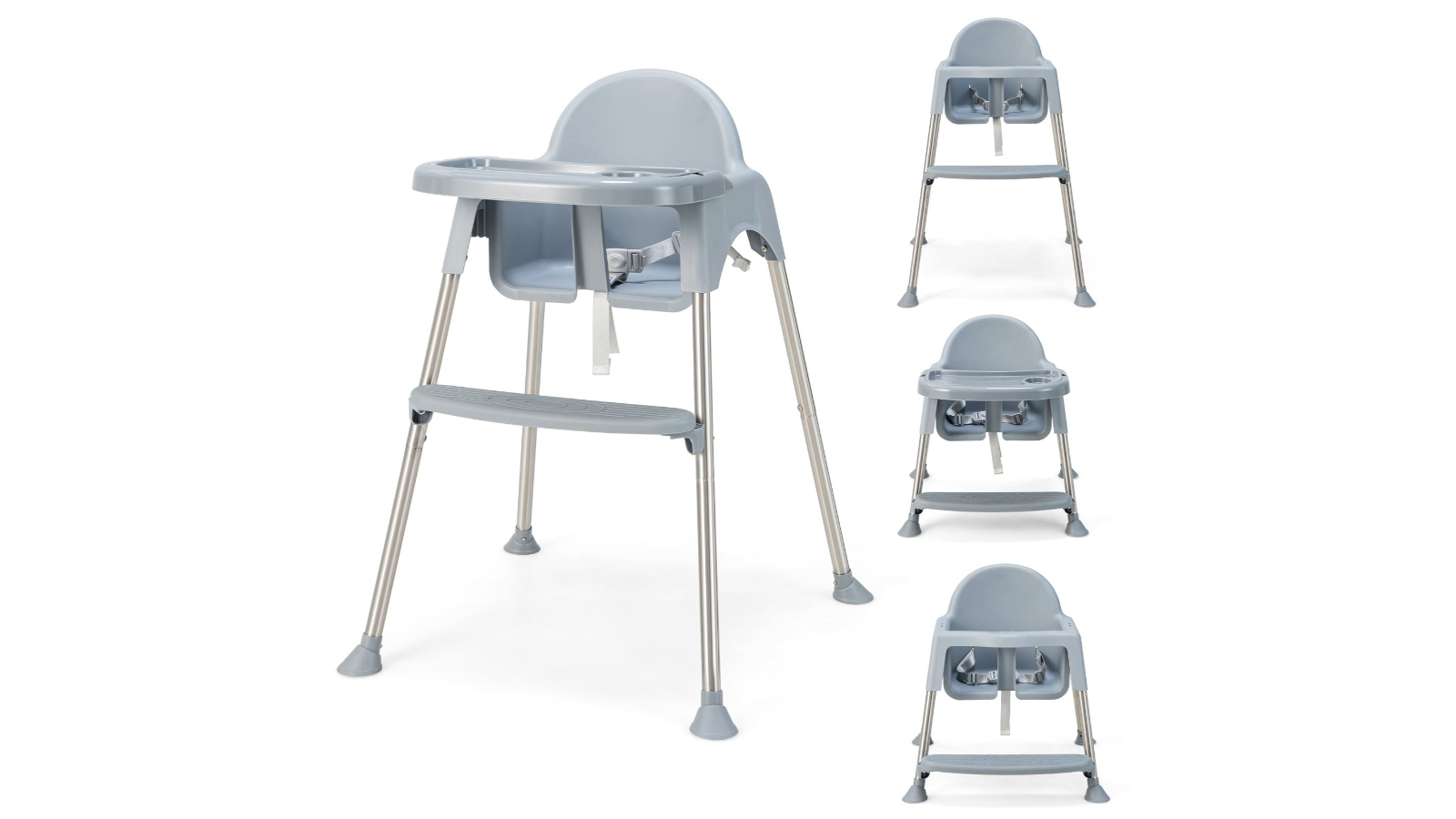 Costway 4-in-1 Convertible Feeding High Chair with Security Harness ...