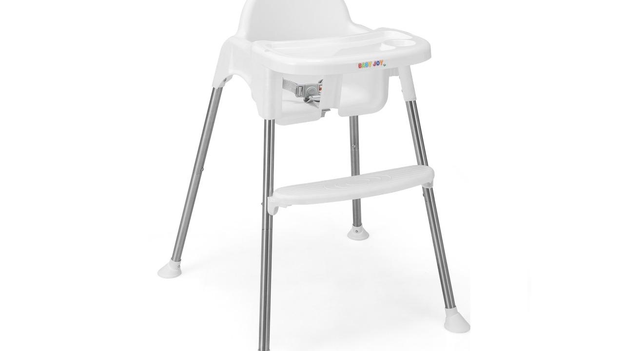 Costway 4-in-1 Feeding High Chair with Double Tray Furniture - White
