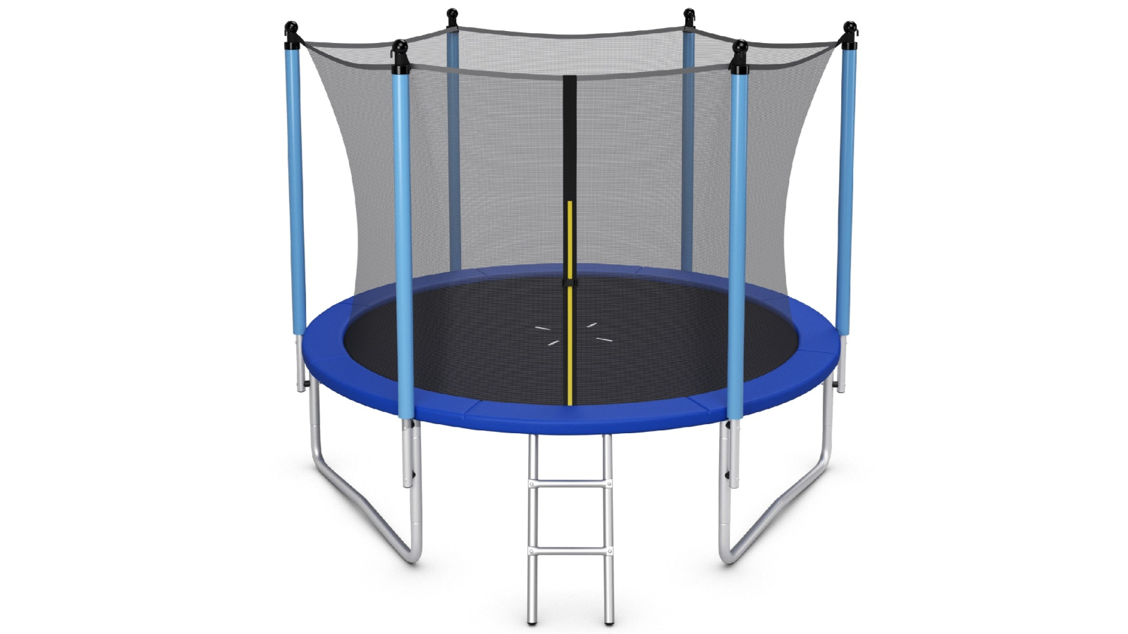 Costway 10ft Jumping Trampoline with Ladder and Security Net - Blue