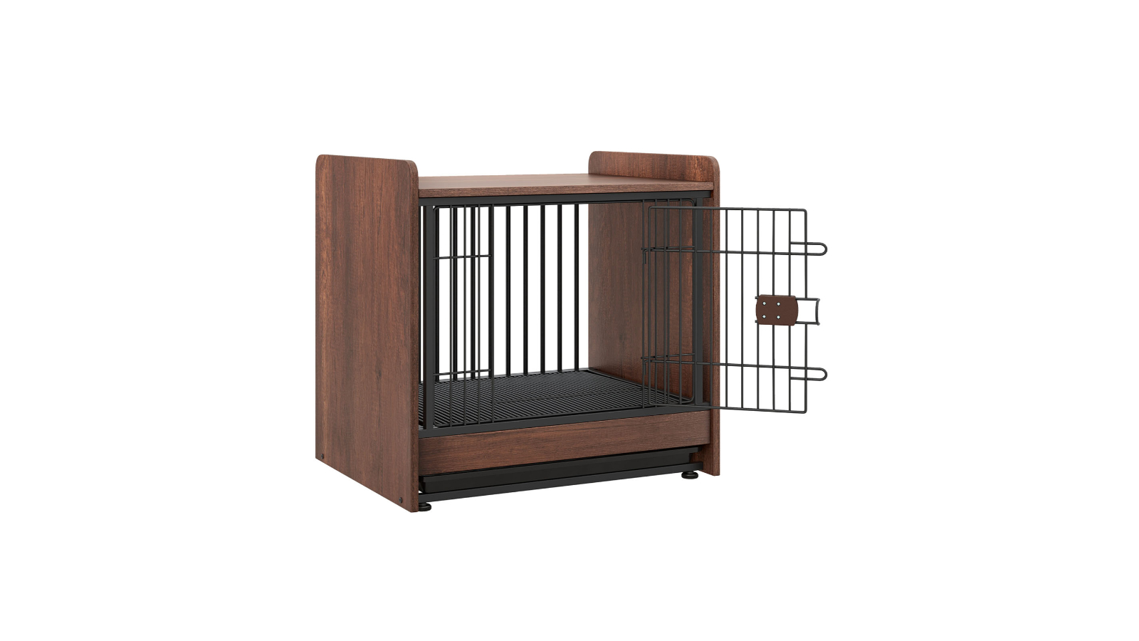 Costway Industrial End Table Indoor Dog Crate - Rustic Brown