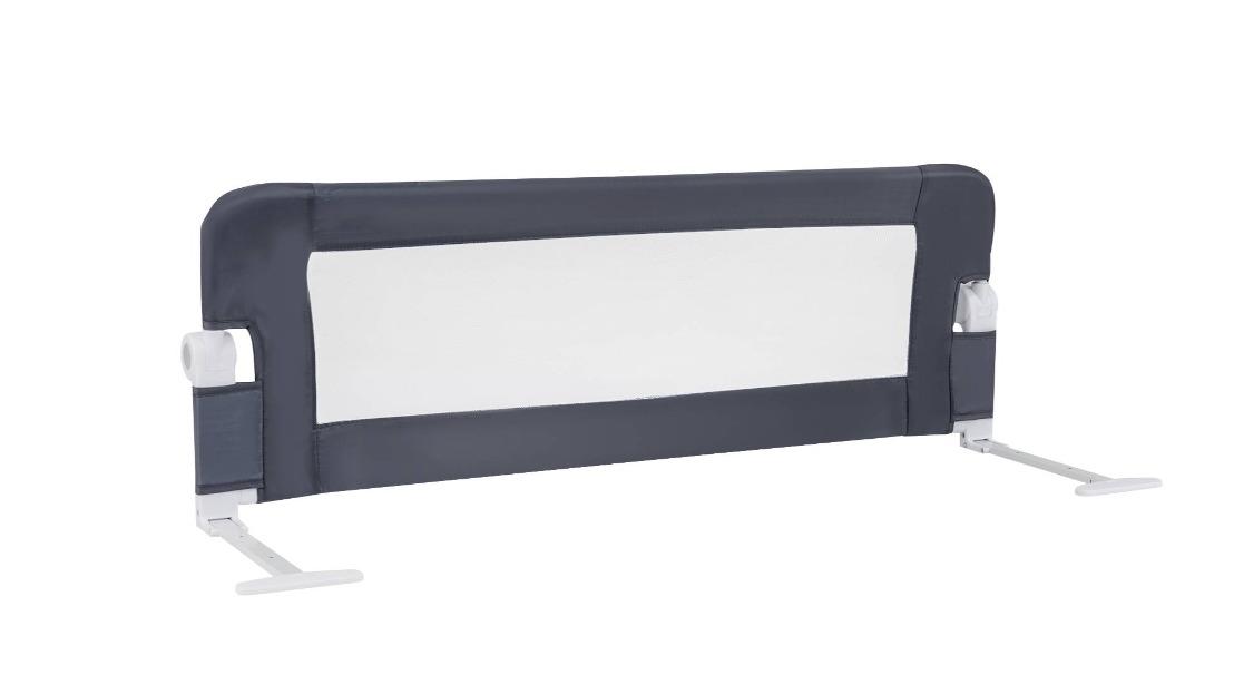 Costway Fold Down Guardrail Anti-Fall Bed Rail with Adjustable Strap - Grey