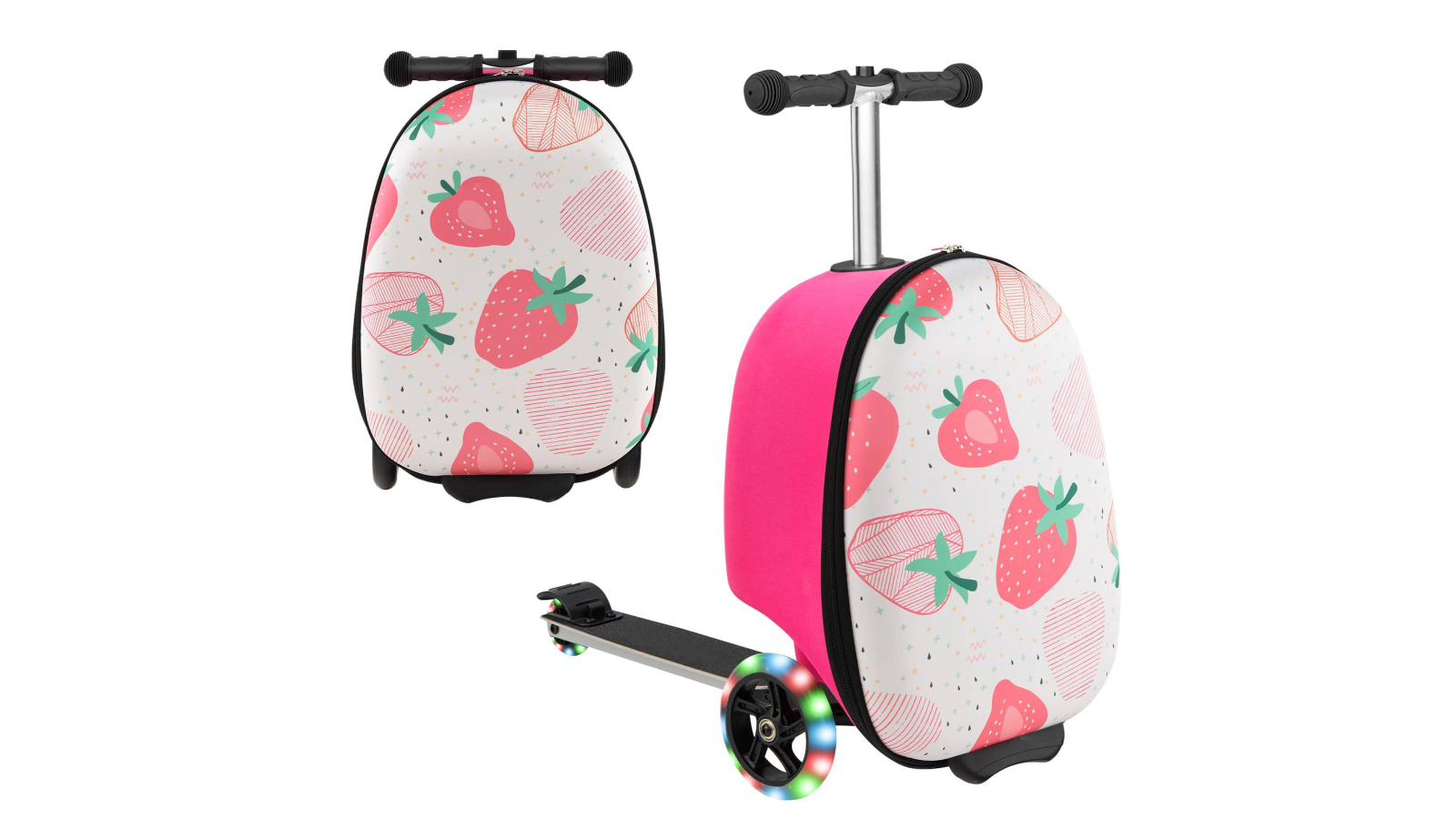 Costway 2-in-1 Folding Ride-on Scooter Suitcase - Pink
