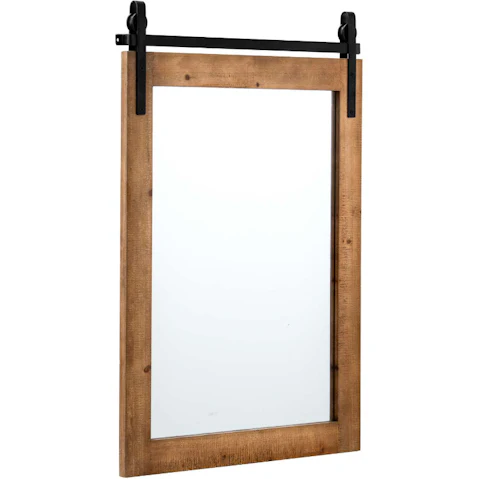 Costway Brown Wall-Mounted Vanity Mirror - 76.5 x 56cm