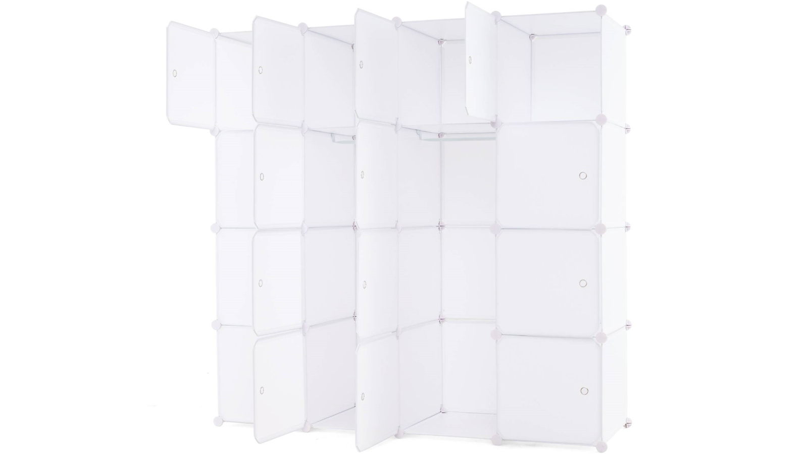 Costway 16-Cube Portable DIY Closet with 2 Hanging Rod