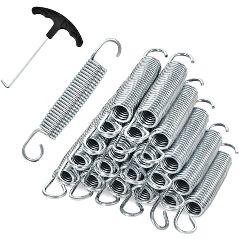Costway 14cm Heavy Duty Trampoline Springs with T-Hook Pull Tool - Pack of 20