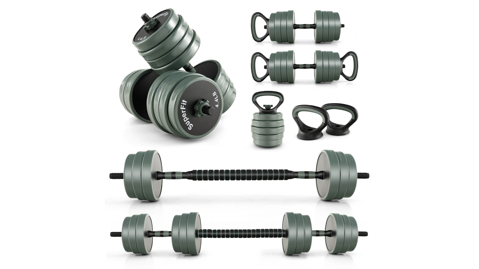 Costway 39kg Total 4-in-1 Adjustable Dumbbell Set with Connector