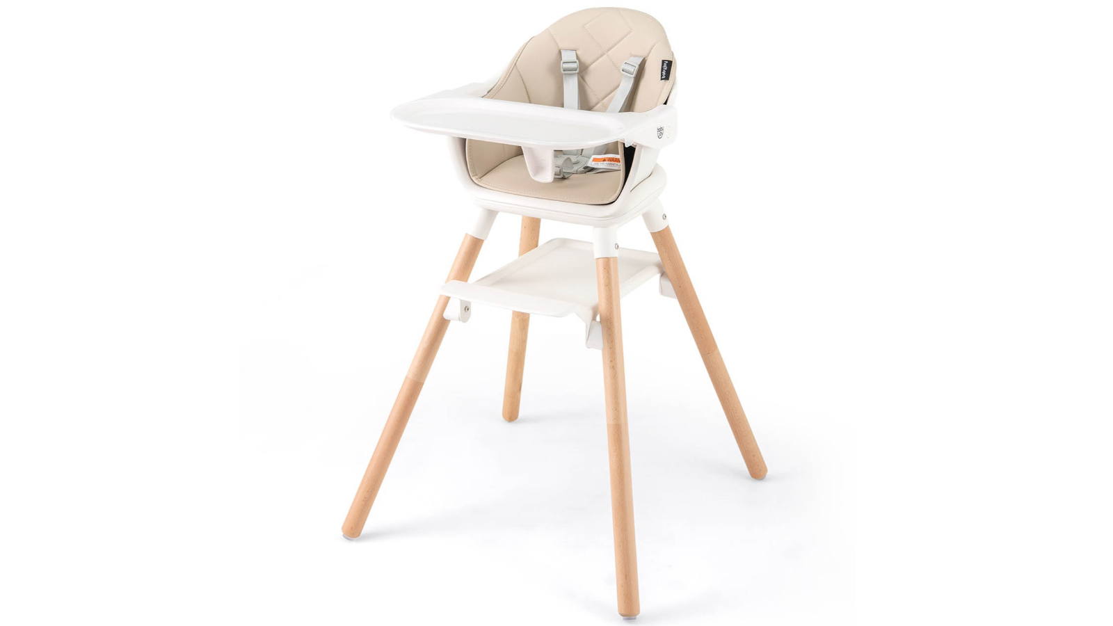 Costway Wooden High Chair - Beige