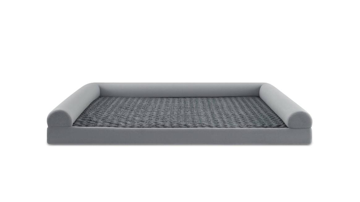 Costway Pet Large Waterproof Nap Bed with Edge Protector Blanket - Gray