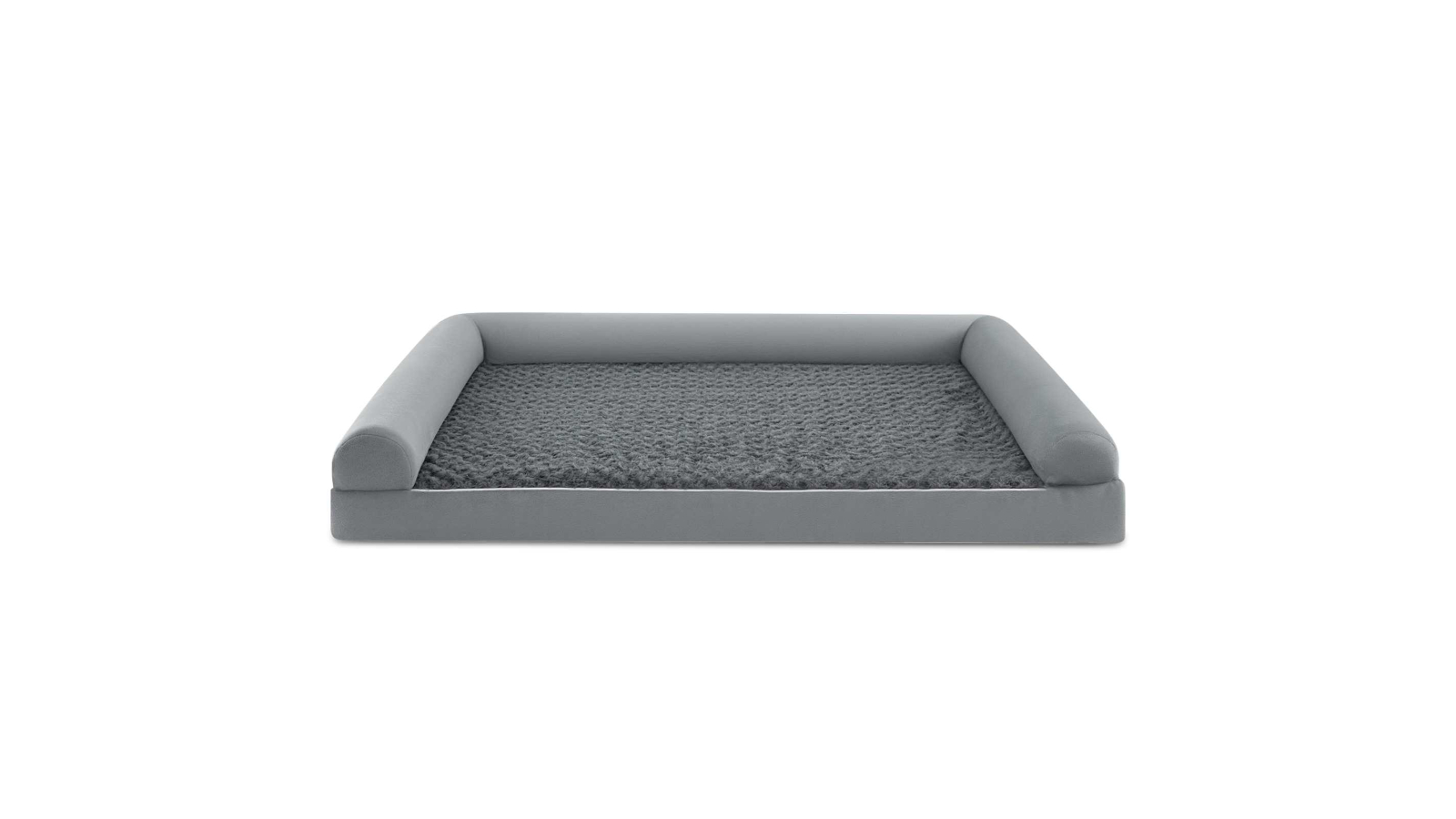 Costway 122cm Waterproof Dog Bed with Edge Egg Crate and Cover - Grey