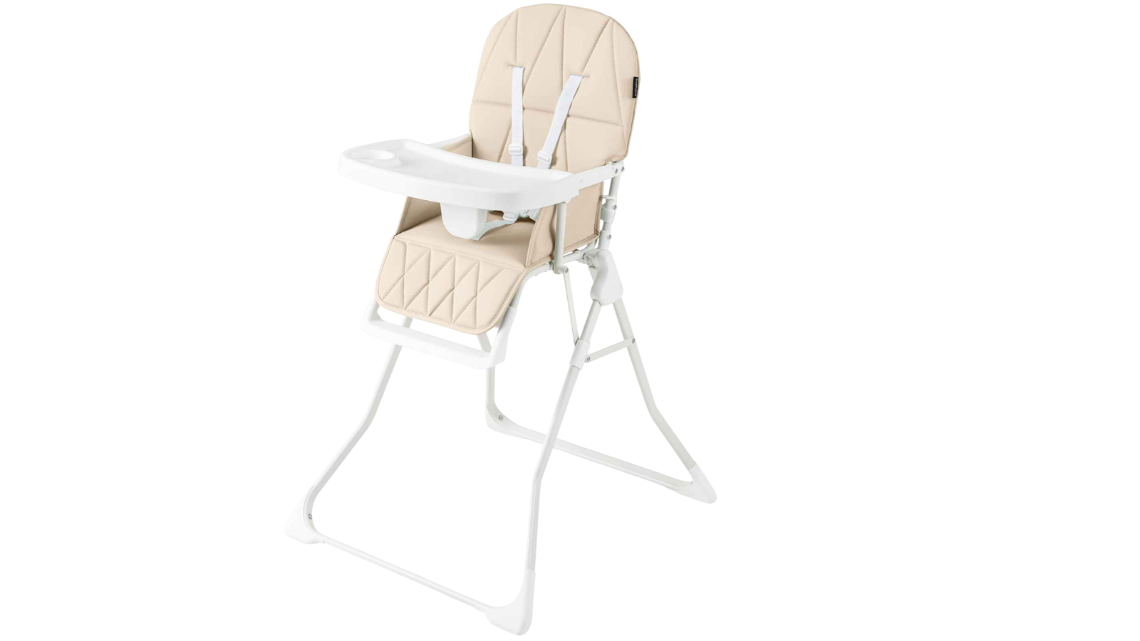 Costway Foldable High Chair with PU Seat Cushion and Adjustable Tray