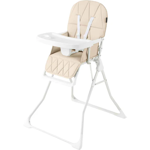 Costway Foldable High Chair with PU Seat Cushion and Adjustable Tray