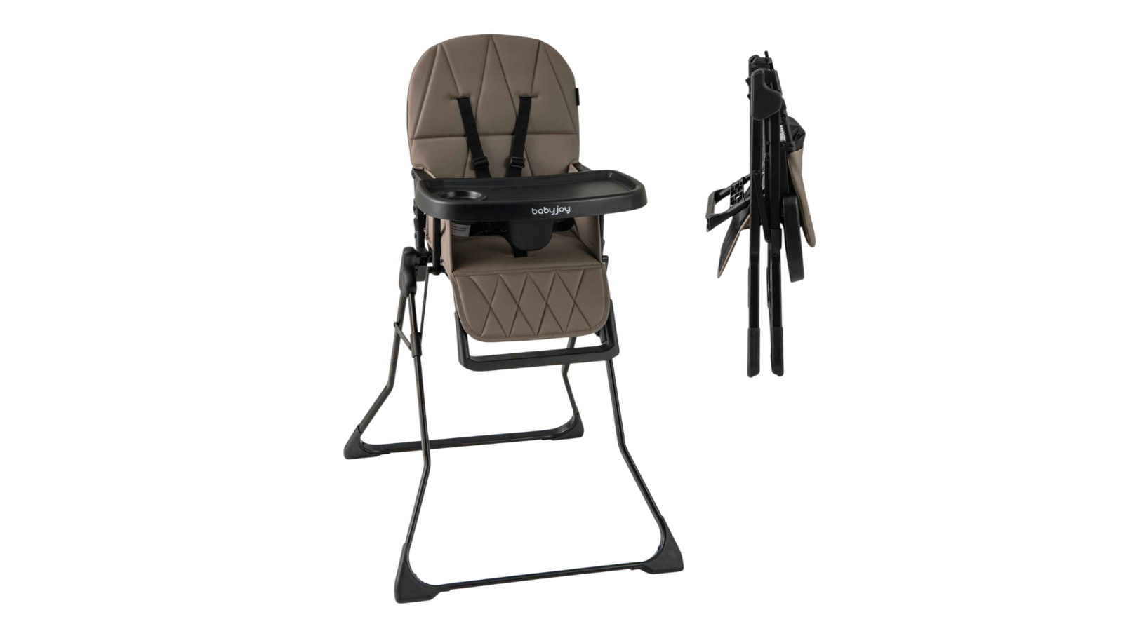 Costway Portable High Chair with Adjustable Tray and 5-Point Harness