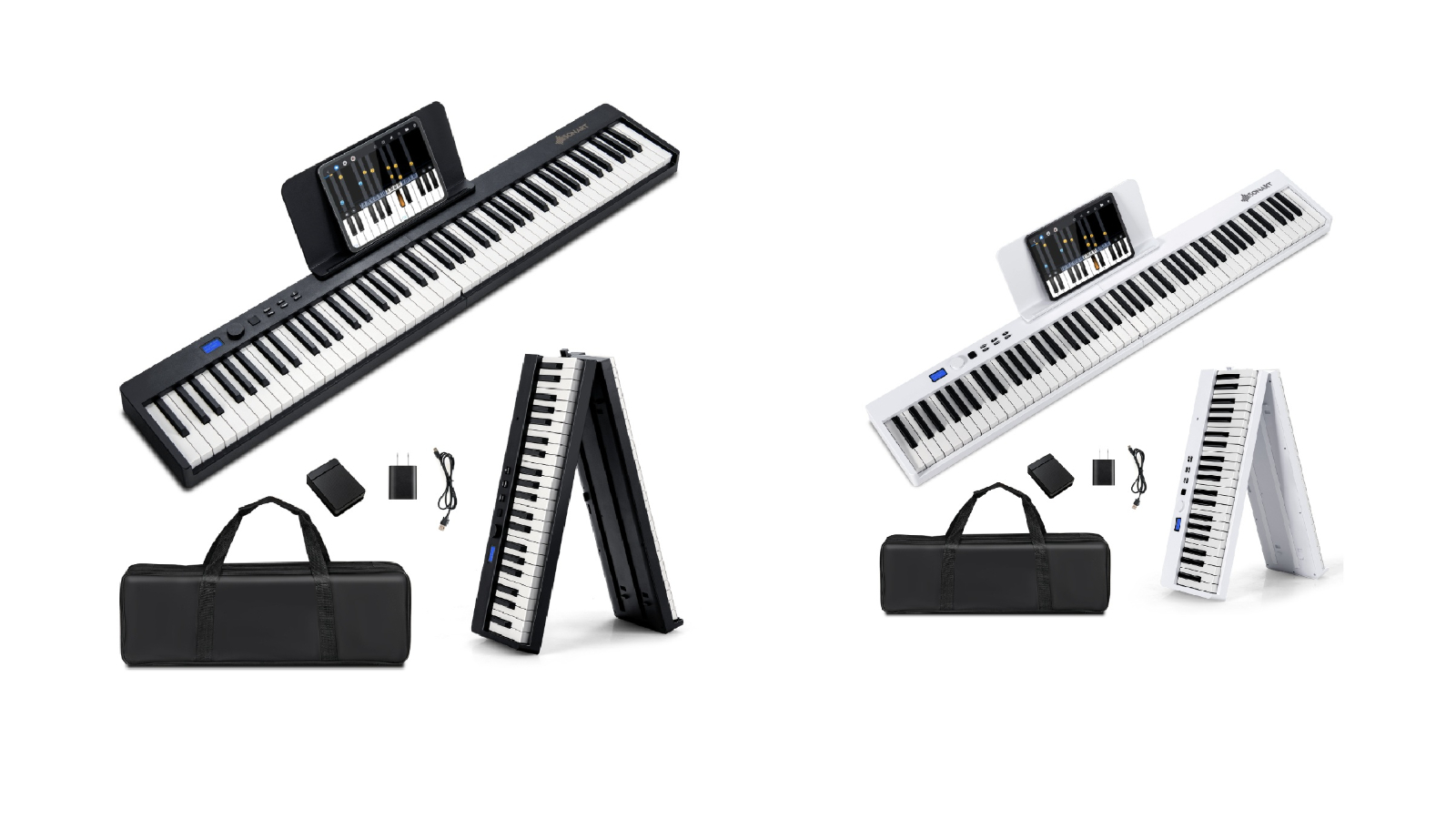 Costway 88 Key Folding Electronic Piano Keyboard with Carry Bag and Music Stand 