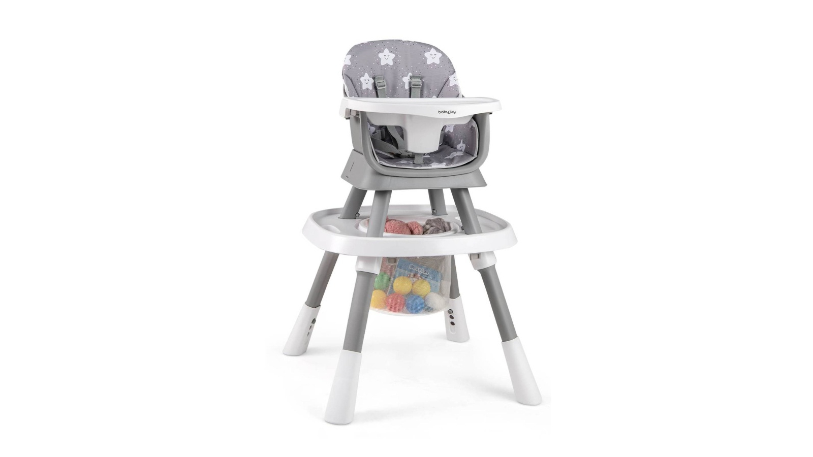 Costway 16-in-1 Foldable Babies High Chair with Adjustable Tray - Grey