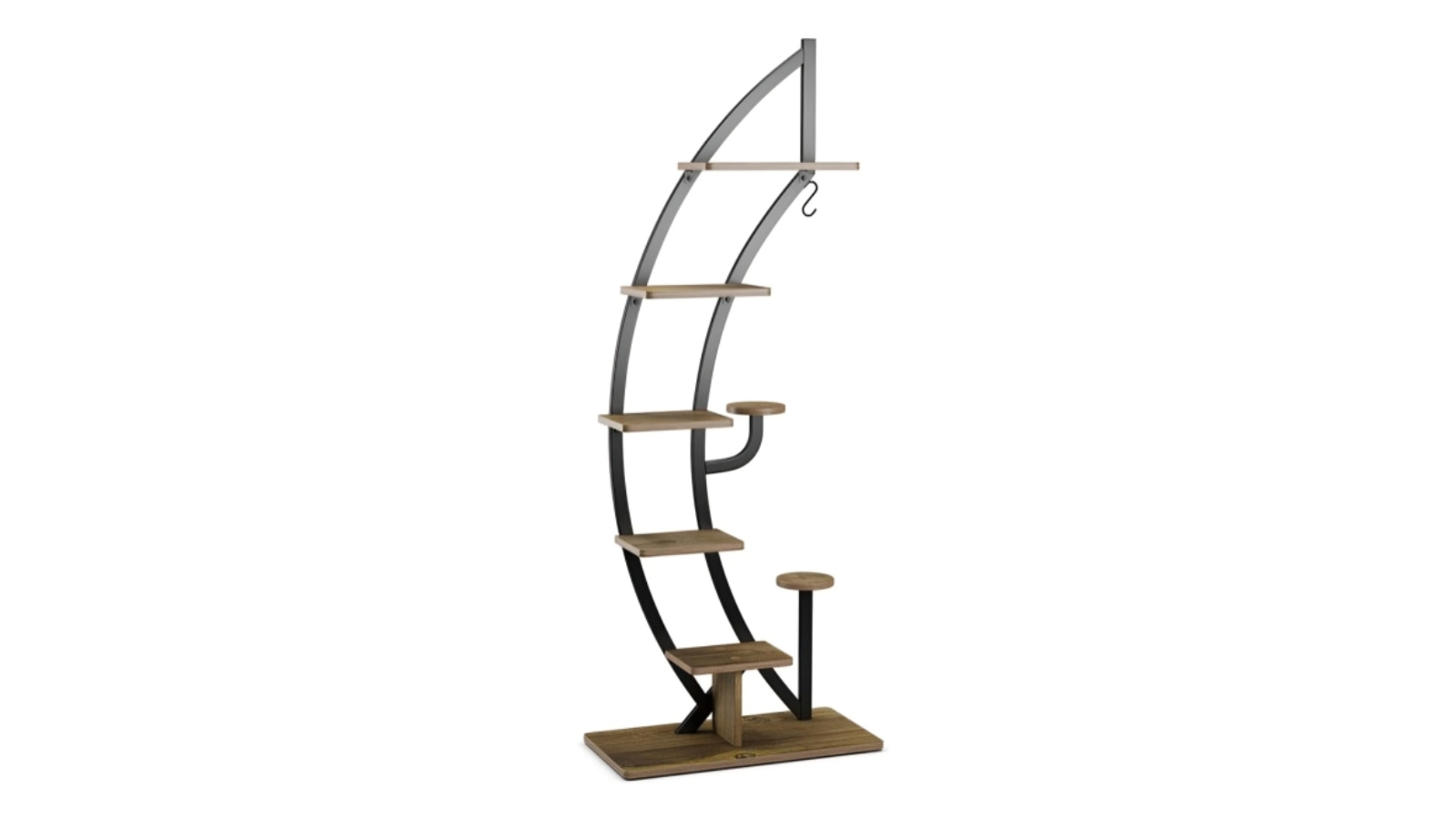 Costway 6-Tier Metal Plant Stand Flower Display Shelf with Hook
