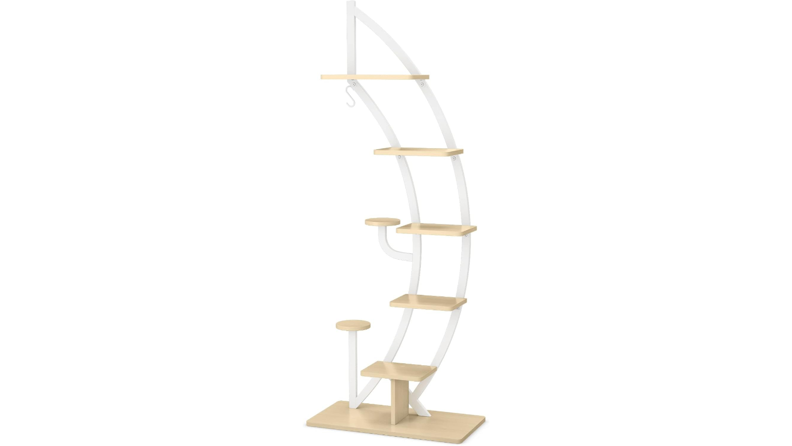 Costway Pack of 2 6-Tier Metal Plant Stand with Top Hook Modern Flower Pot Holder