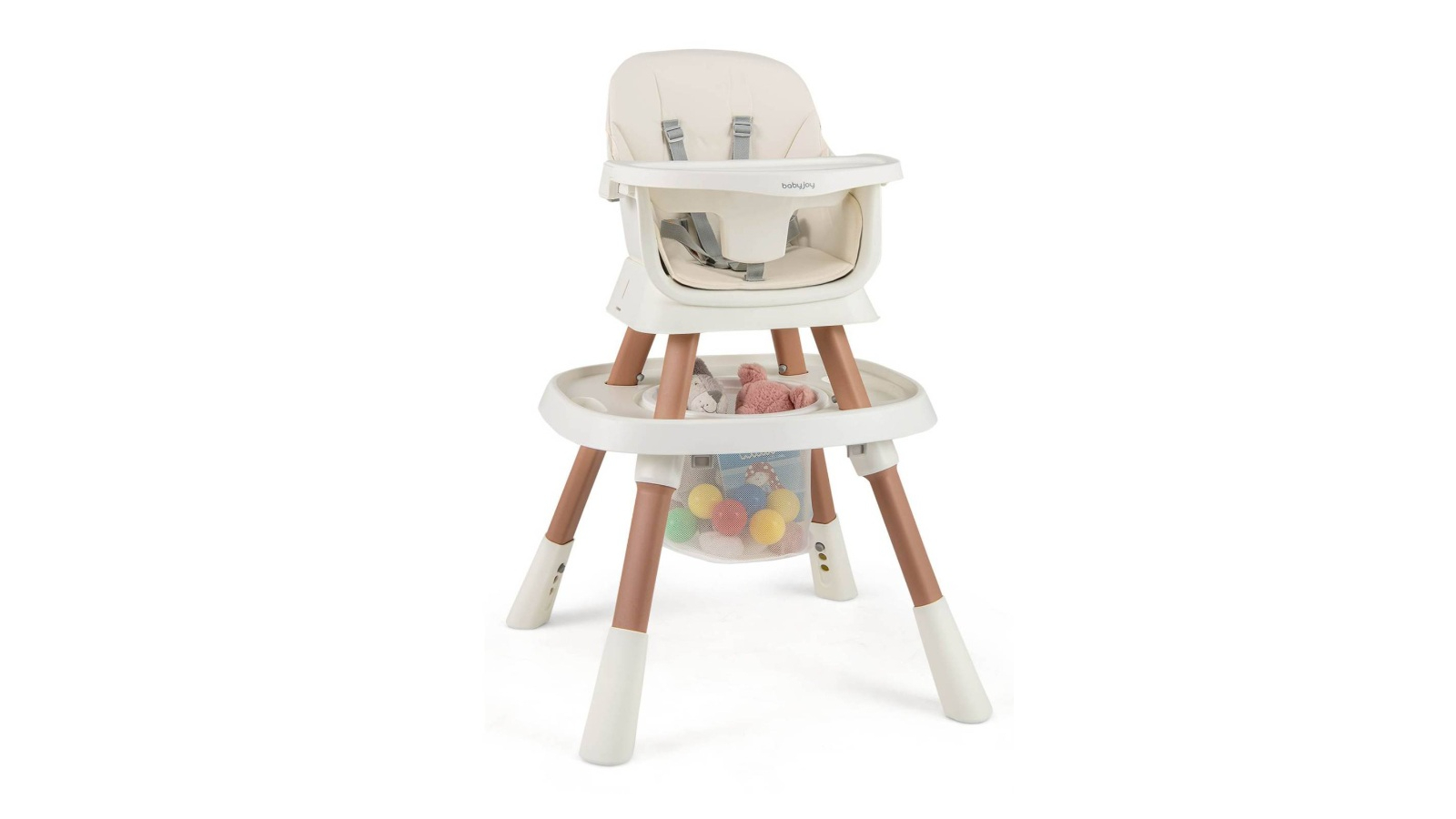 Costway 16-in-1 Foldable Babies High Chair with Adjustable Tray - White