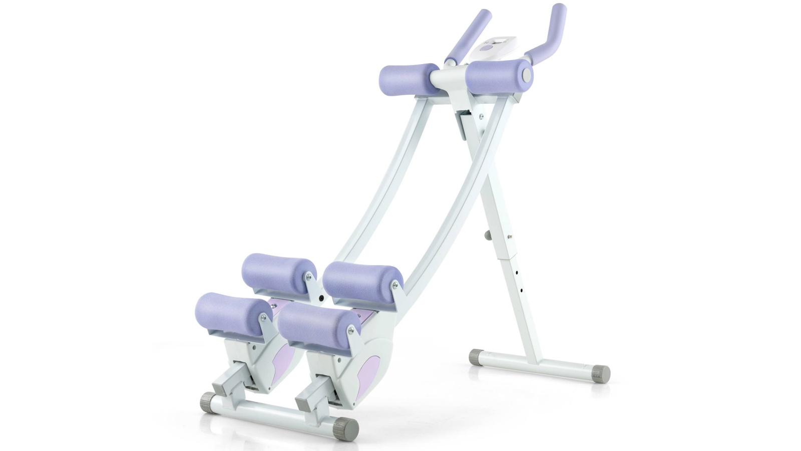 Costway Adjustable Core Ab Workout Equipment with LCD Monitor - Purple