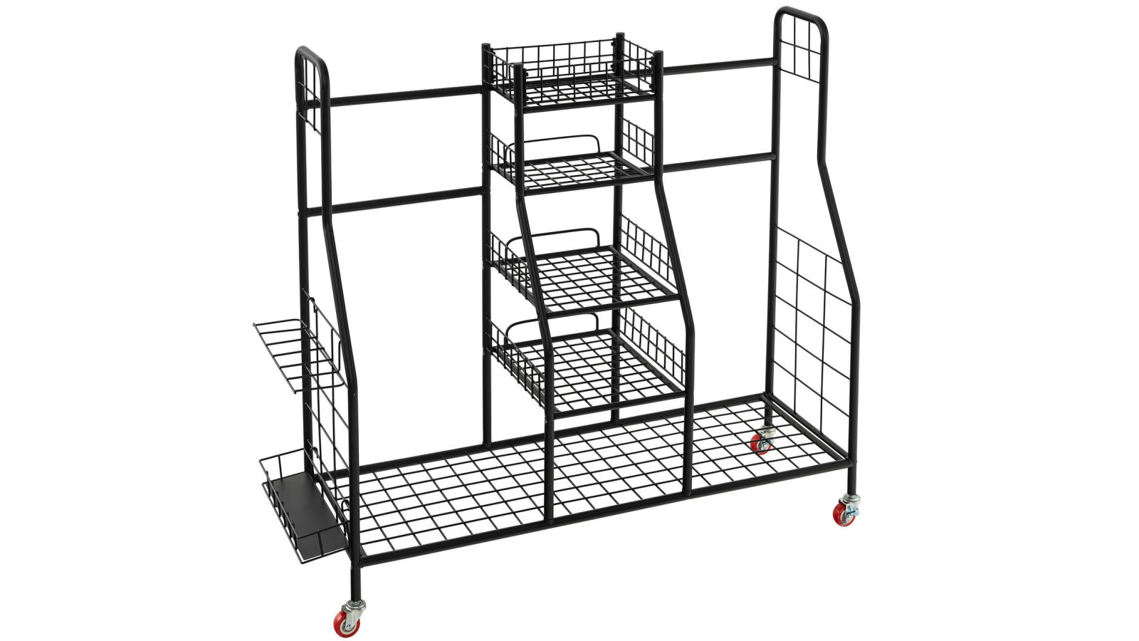 Costway Golf Bag Heavy Duty Metal Golf Storage Rack with Removable Golf Club Holder and Wheels - Black
