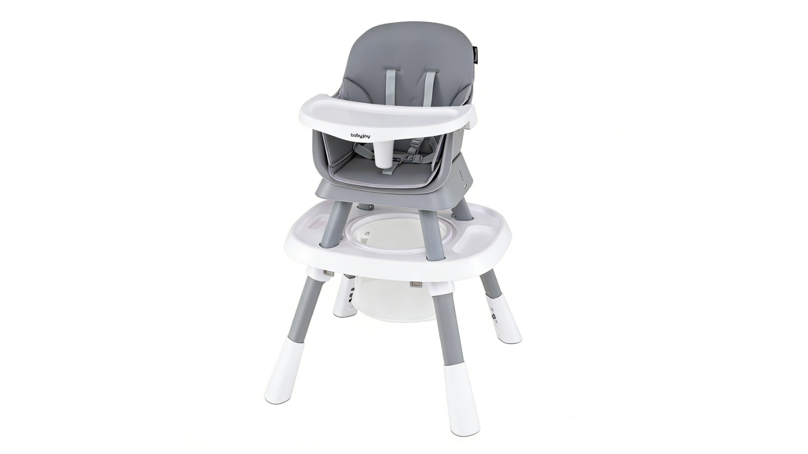 Costway 15-in-1 Convertible High Chair with Building Block and Tabletop Activity - Grey