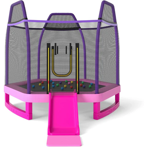 Costway 270kg Trampoline with Ocean Ball and Slide Ladder