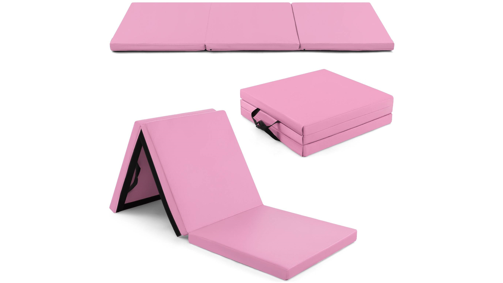 Costway 180 x 60cm 3-Fold PU Leather Gymnastics Mat