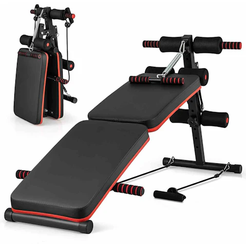 Costway 4 Position Multifunctional Ab Exercise Bench - Black