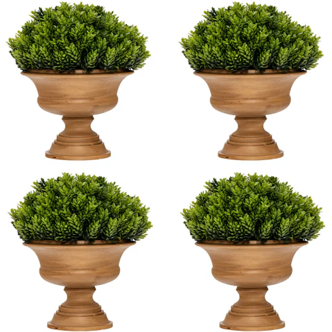 Costway Set of 4 Fake Mini Potted Greenery Plant