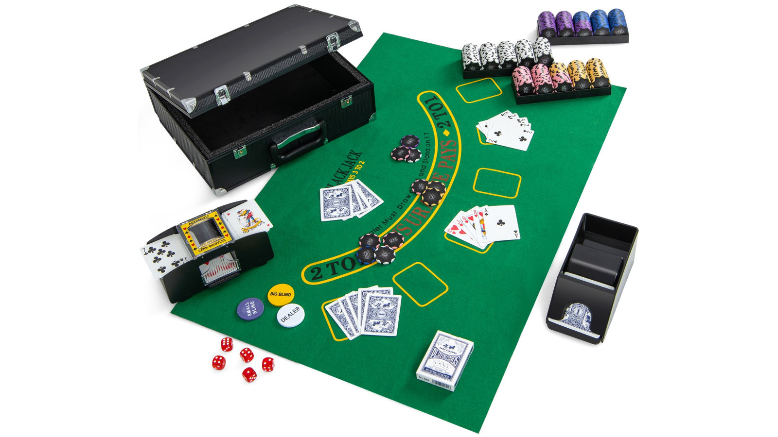Costway 300 Piece Poker Chip Set Casino Texas Hold'em Gambling Game Dice Cards