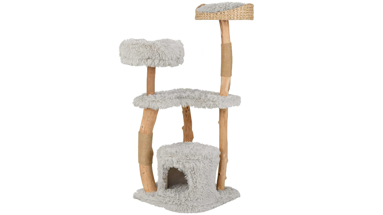 Costway 1.24metre Wooden Cat Tower with Jute Scratching Post