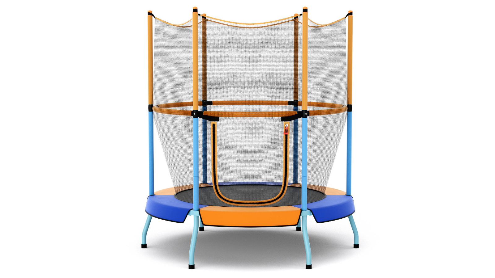 Costway Heavy-Duty Trampoline with 360 Degree Security Enclosure Net - Orange/Blue